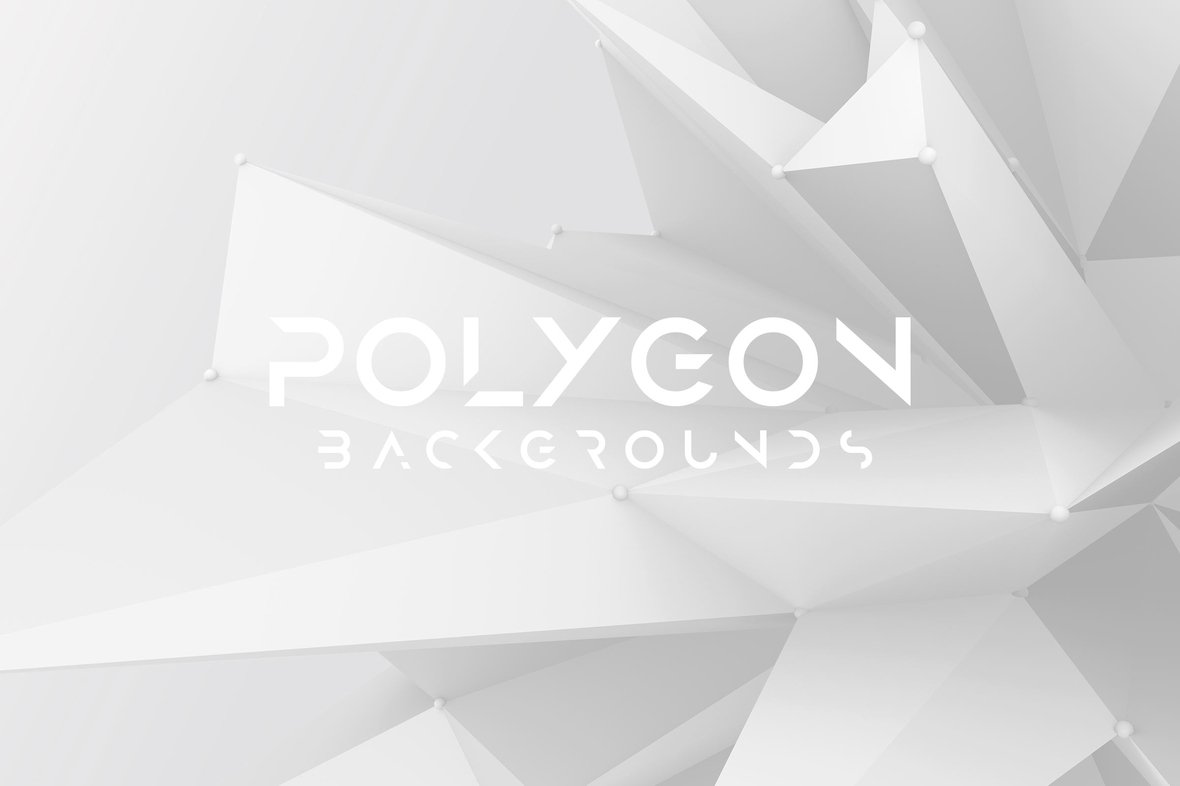Collection cover image showing abstract white 3D polygons in a geometric arrangement. Perfect for designers seeking modern and stylish background options