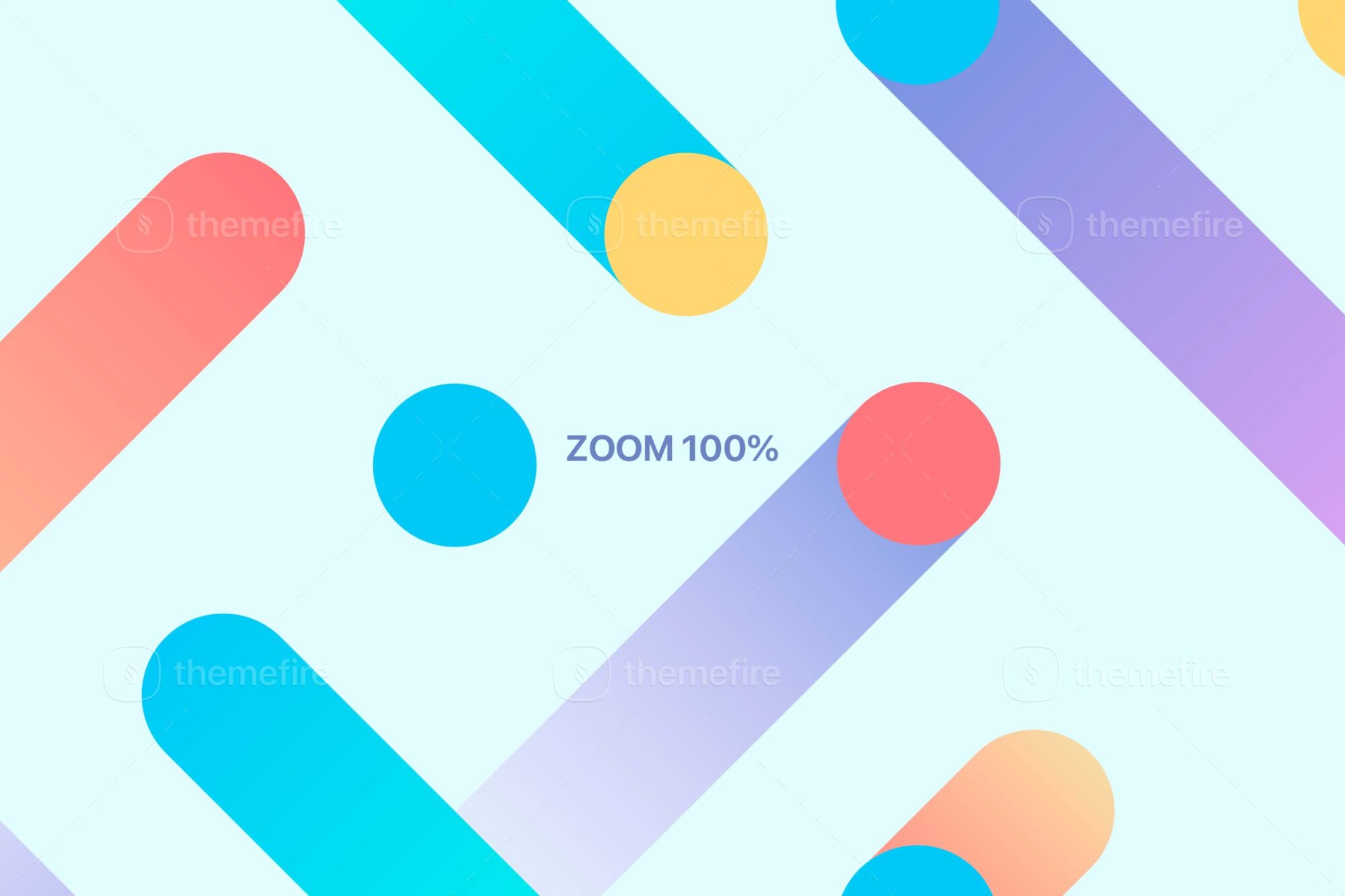 Close-up view of a vibrant graphic with gradient lines and dots, displayed at 100% zoom to highlight the clarity and quality of the design details in bright pastel colors