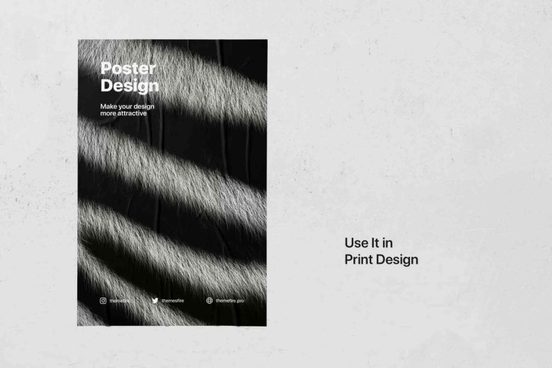 Enhance your creative projects with this print design poster, showcasing dramatic fur textures that add depth and elegance to any artistic endeavor