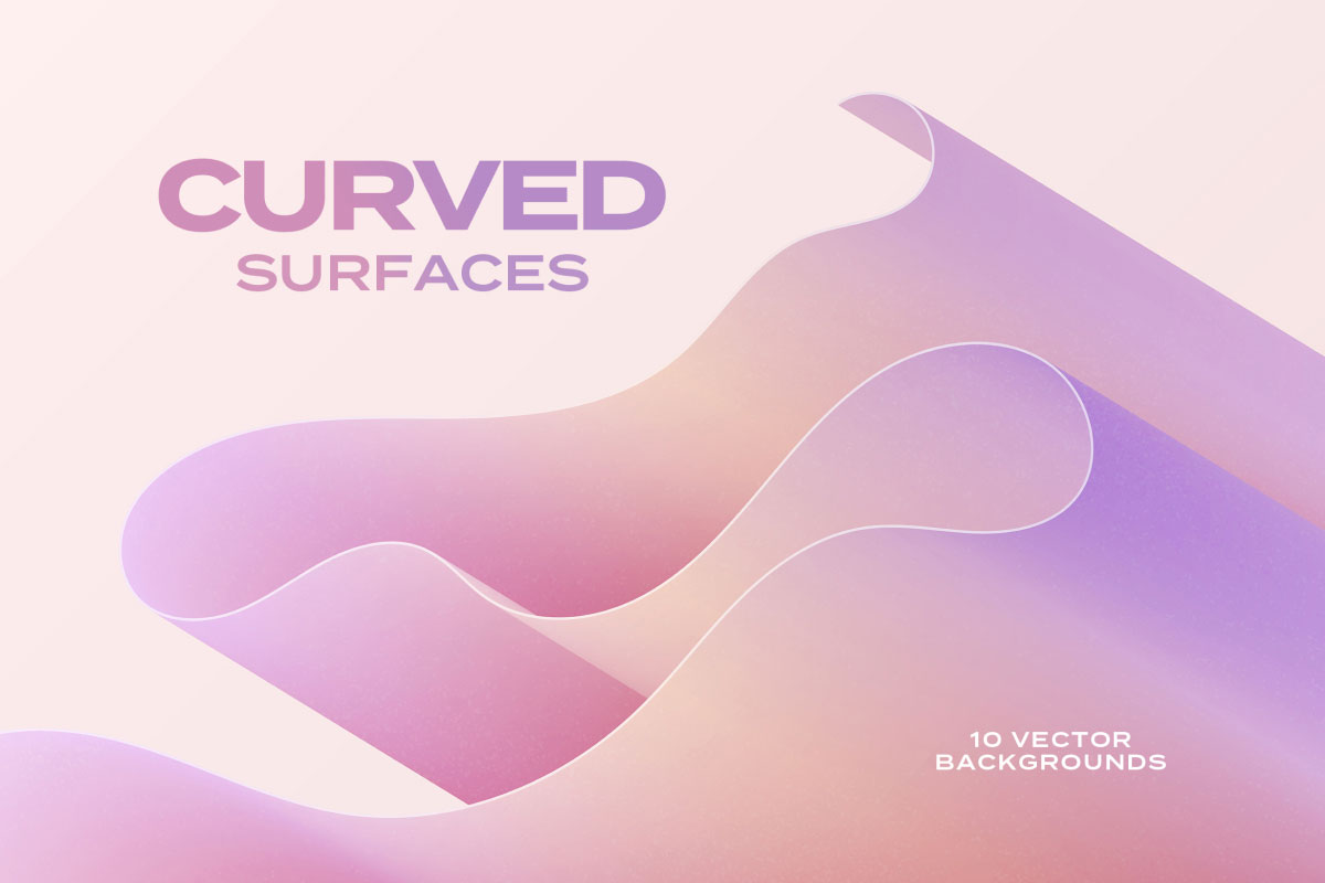 Cover image for an abstract graphic collection of mesmerizing shapes in vibrant gradient colors