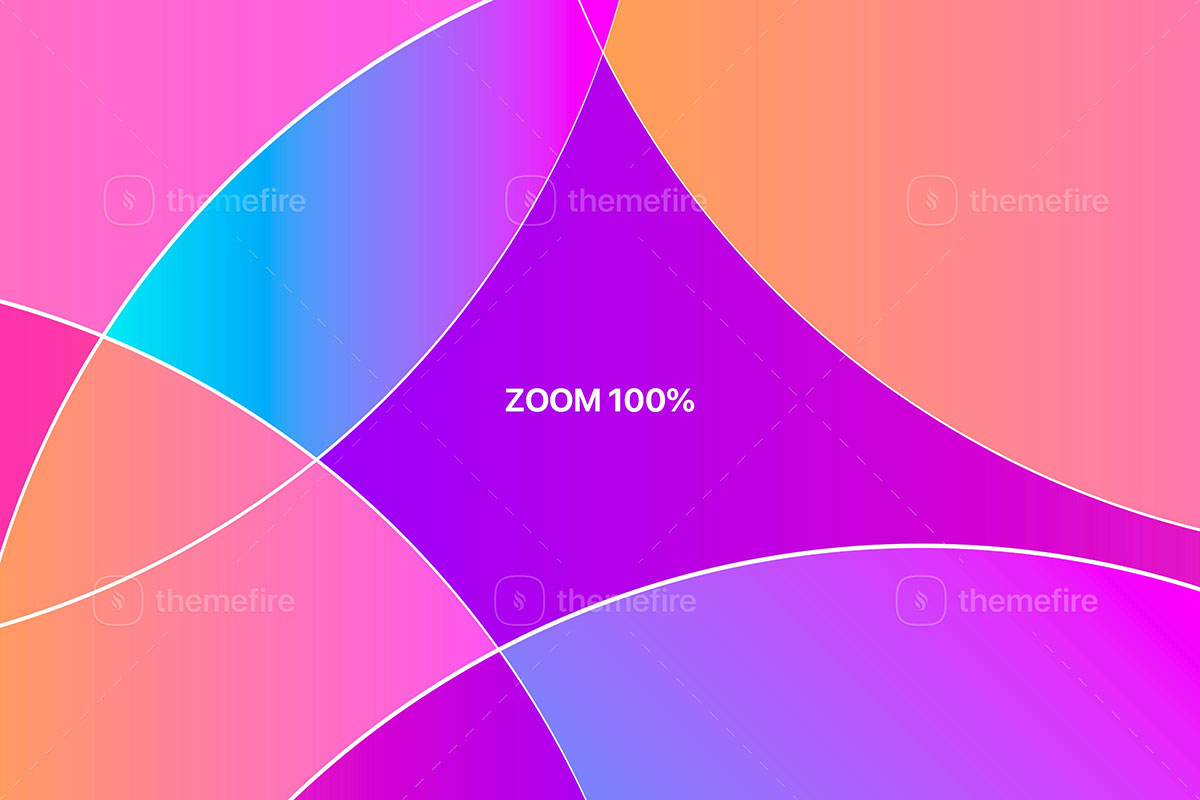 Zoomed 100% view of the 'Bright Liquid Gradient Circles Backgrounds' graphic collection, revealing the intricate and mesmerizing details of the bright and vivid abstract vector backgrounds with holographic elements
