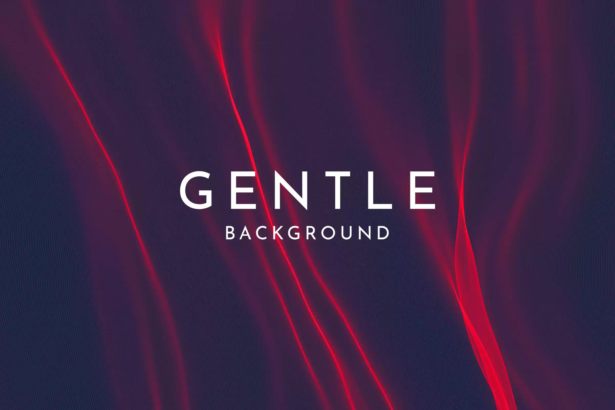 Cover image of the 'Gentle Background' collection featuring soft, flowing red waves on a deep purple background, perfect for creating serene and stylish designs