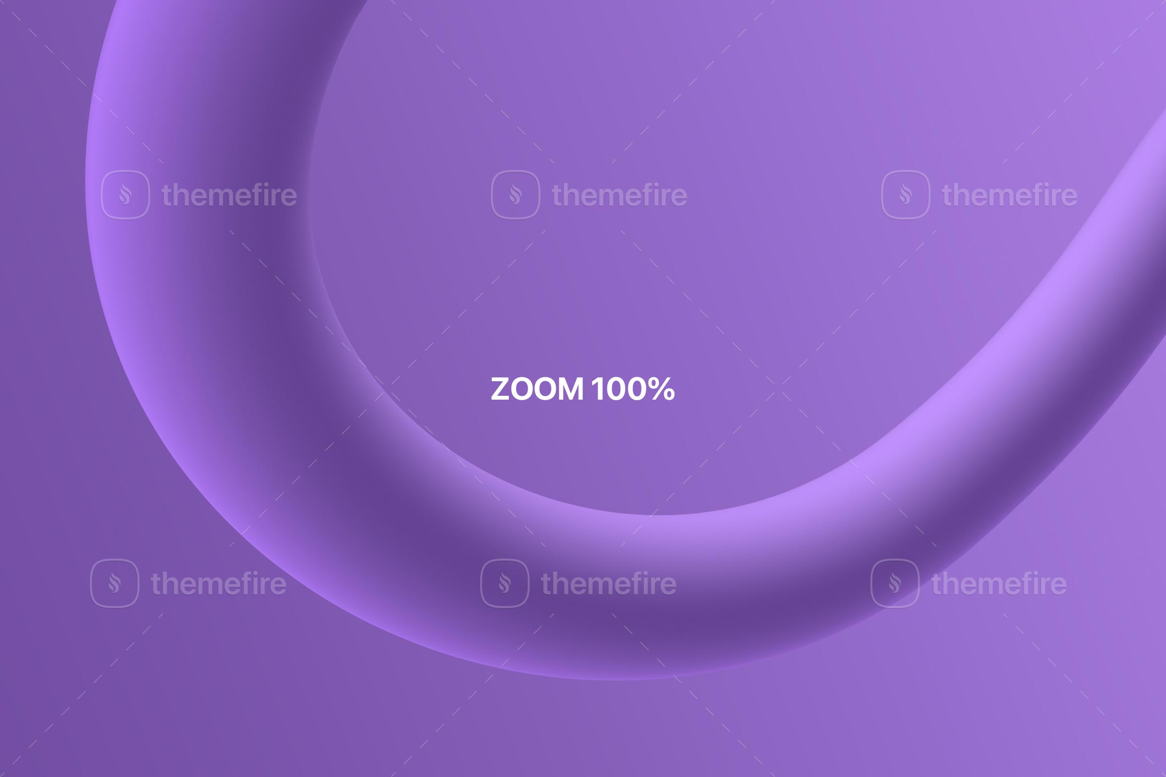 A close-up image of a twisted abstract 3D shape in purple, shown at 100% zoom