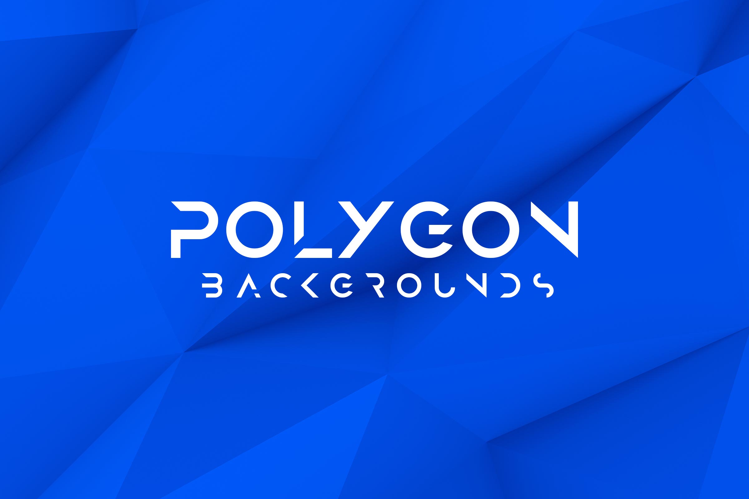 Cover image for Polygon Backgrounds featuring a vibrant blue low-poly design on a geometric background