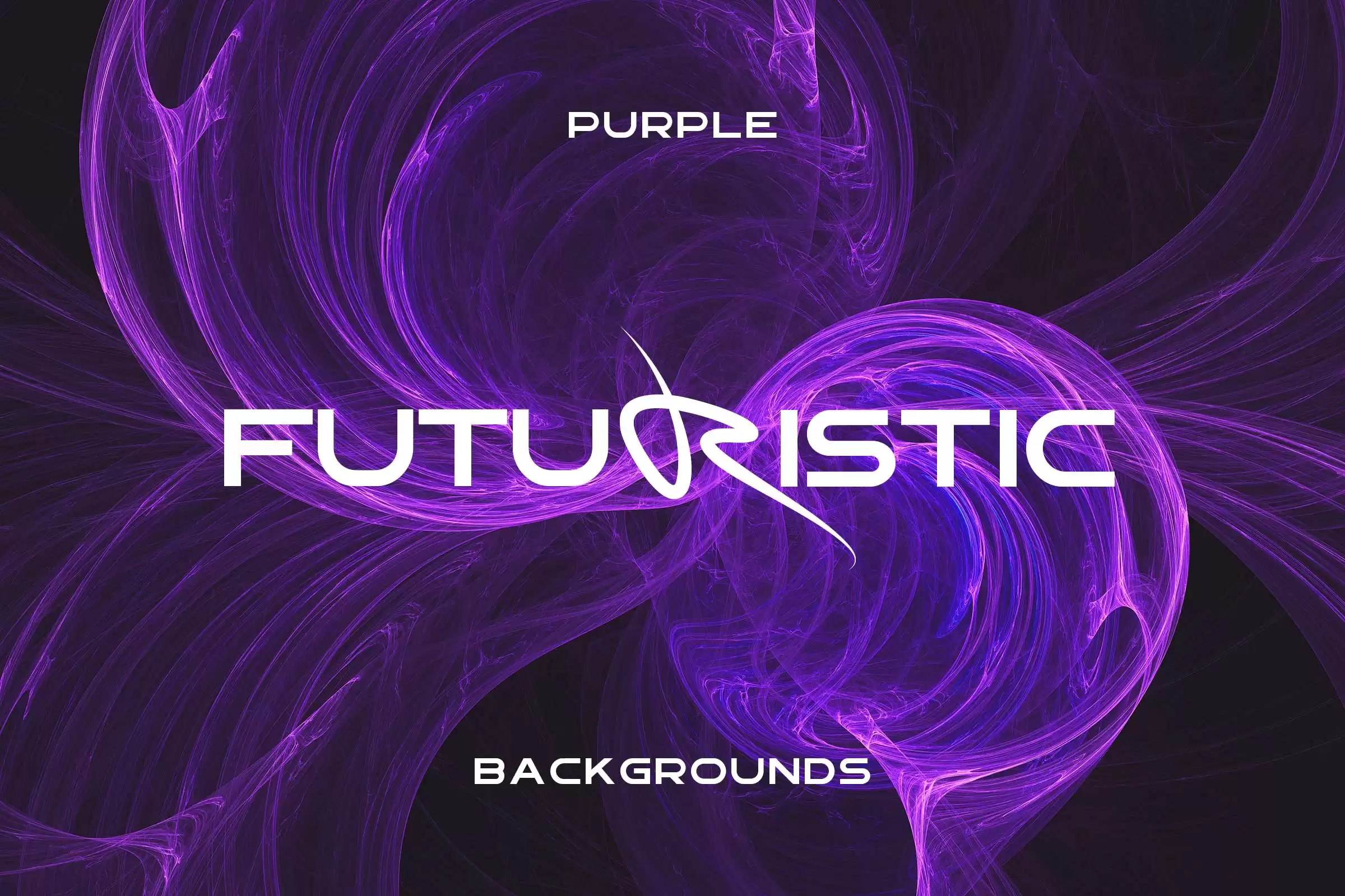 A captivating cover image for the Purple Energy Wave Backgrounds collection, featuring a dynamic display of purple waves, symbolizing the energy and vibrancy of the graphics within