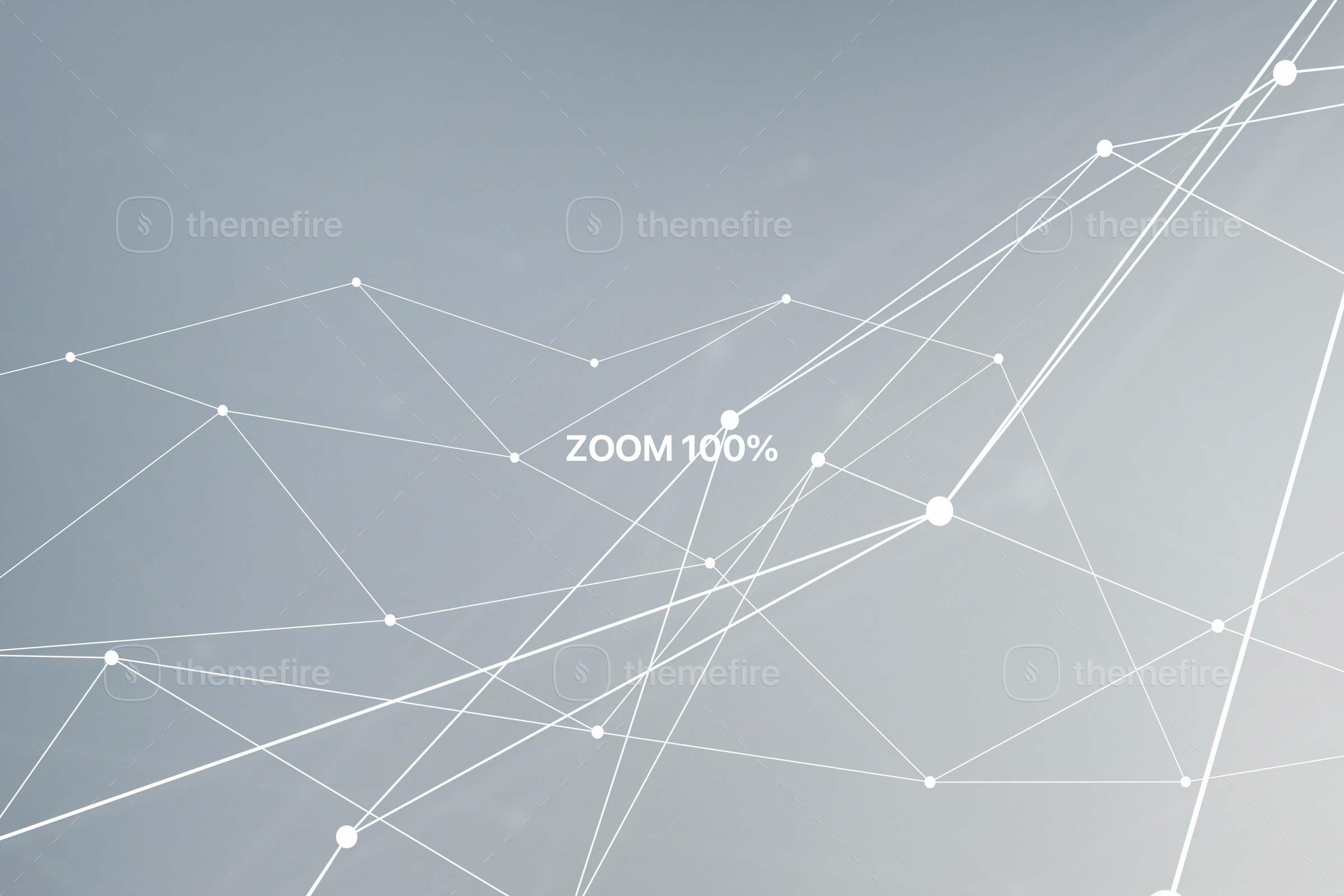 Close-up view at 100% zoom showcasing the crisp detail of white polygon lines and dots on a clean grey background for graphic design use