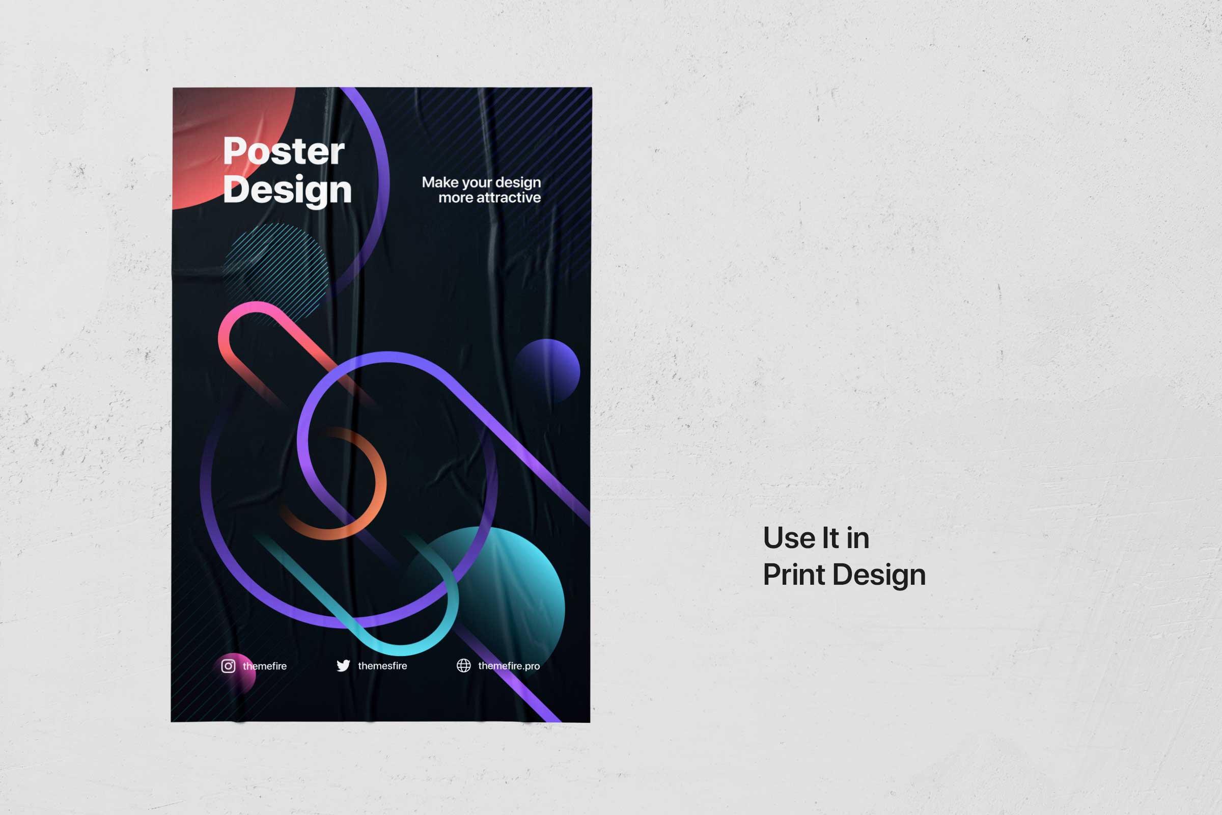 A poster design template from our graphic collection, featuring vibrant, colorful abstract shapes and lines, ideal for enhancing print design projects